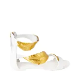 Guiseppe Zanotti Women Gold Leafy Sandal | The DeLaMode