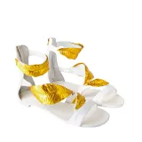 Guiseppe Zanotti Women Gold Leafy Sandal | The DeLaMode