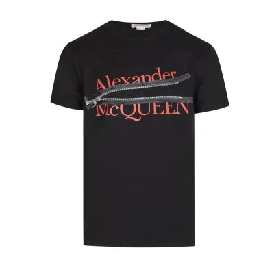 Alexander Mcqueen Black Zip T-Shirt | The DeLaMode