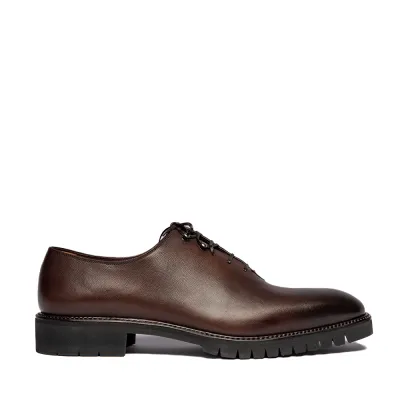 Salvatore Ferragamo Burlap Pebbled-Leather Derby Shoes | The DeLaMode