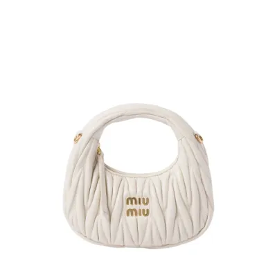 Miu Miu Miniature Matelassé Nappa Leather Wander Hobo Bag | The DeLaMode