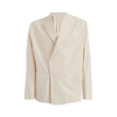 Prada Double-Breasted Cotton Tailored Blazer | The DeLaMode
