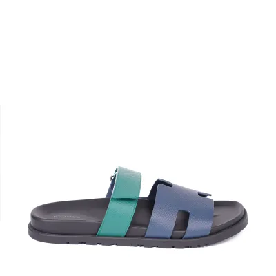 Hermes Chypre Sandals In Green and Blue Lining | The DeLaMode