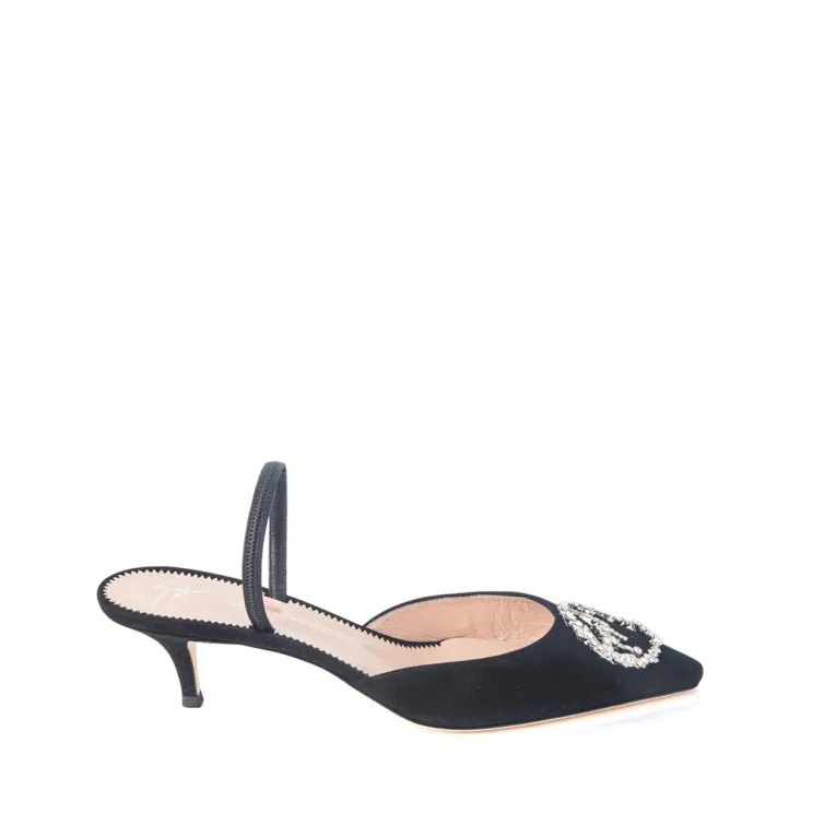 Guiseppe Zanotti Jolie 50 Crystal Suede Pumps | The DeLaMode