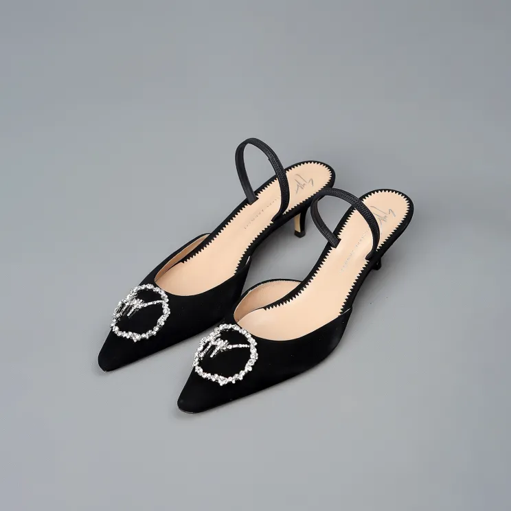 Guiseppe Zanotti Jolie 50 Crystal Suede Pumps | The DeLaMode