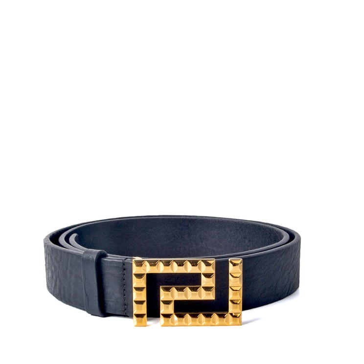 Versace Greek Key Buckle Leather Belt for Men | The DeLaMode